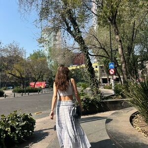 Boho tye dye cotton maxi skirt